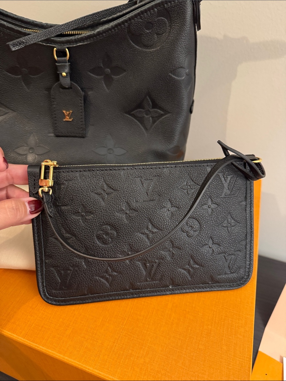 Louis Vuitton Black Monogram Empreinte CarryAll PM Bag Set - Picture 8 of 9